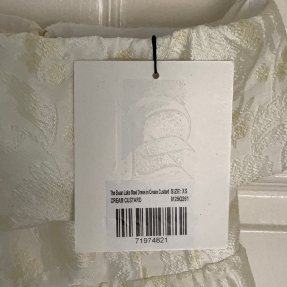 Masion Amory Swan Lake Maxi Dress-Cream Custard-XS-NWT - Picture 10 of 11